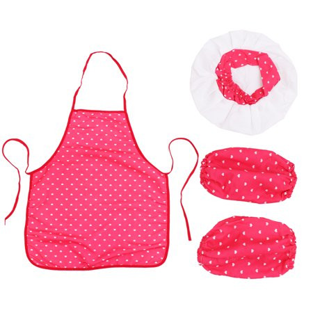 HEMOTON 3 Pcs Children Chef Costume Chef Red Heart Pattern Aprons Chef Protecting Sleeves for Class  | Walmart (US)