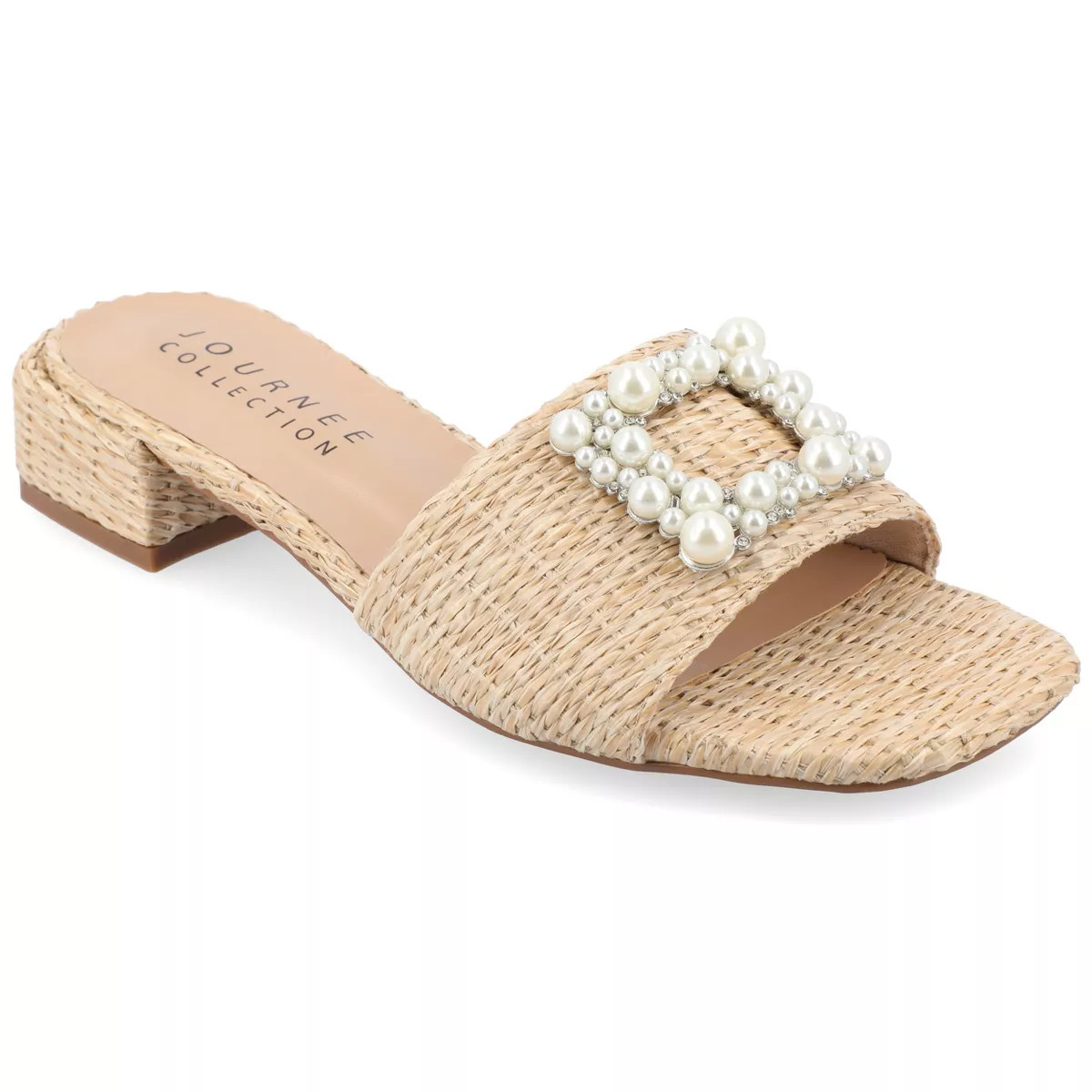 Journee Collection Womens Justina Slip On Raffia Flat Sandals | Target