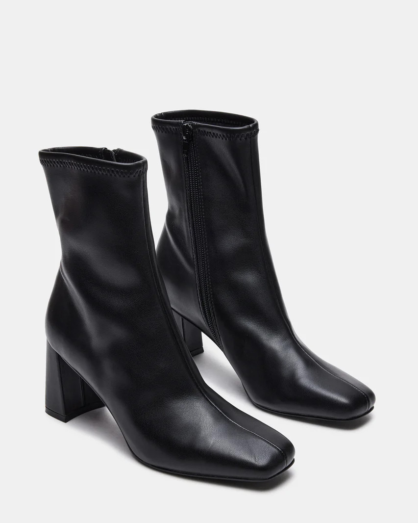 HUSH Black Square-Toe Bootie | Women's Booties | Steve Madden (US)