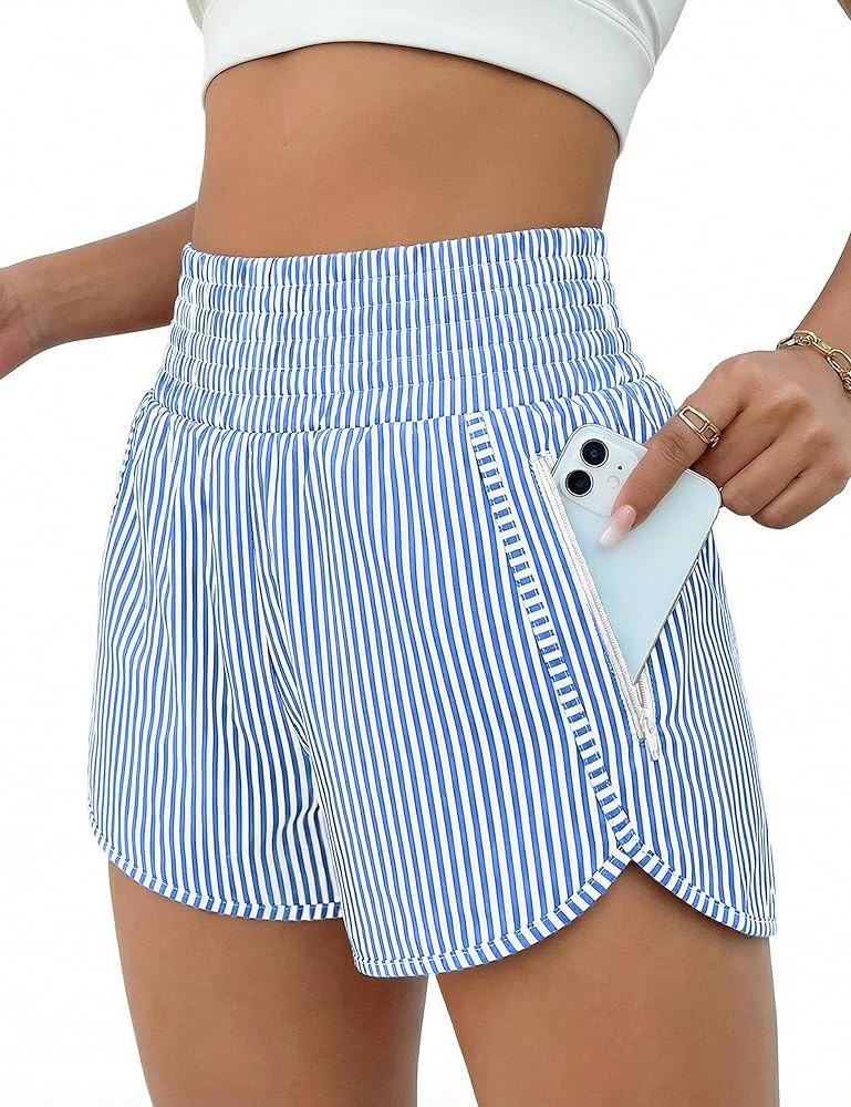 BMJL Women's Athletic Shorts High Waisted Running Short Pocket 2.5" Sporty Shorts Gym Workout Sho... | Amazon (US)