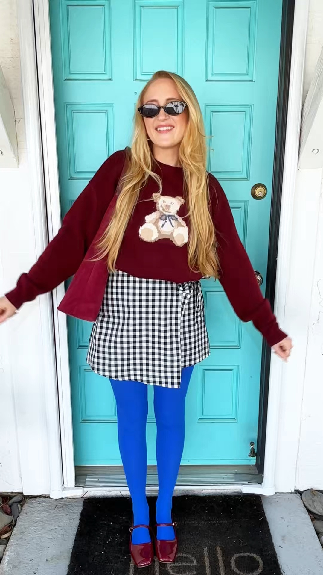 team color or team neutrals?! lmk below which one you tend toward! Here is a French girl inspired outfit for both, with loafers and socks and a trending burgundy bear sweater paired with pleated skirts and gingham shorts, colorful tights and Mary Jane’s 💛

…or like me, you’re a mix of both depending on your day or mood ✨ 

wearing L in skirts and M in sweater, L in tights at 140 lbs and 5’7” for reference.

dopamine dressing, dopamine ootd, 2026 outfits, 2026 outfit ideas, 2026 ins, outfit transitions, colorful style, joyful style, colorful style ideas, ootd fashion, trending reels, trending audio, fashion reel, outfit inspo, get ready with me, grwm, style hack, my look, daily looks, amazon style, amazon fashion, daily style inspo, daily outfit ideas, girly aesthetic, girly style

#LTKFindsUnder50 #LTKgrwm #LTKootd