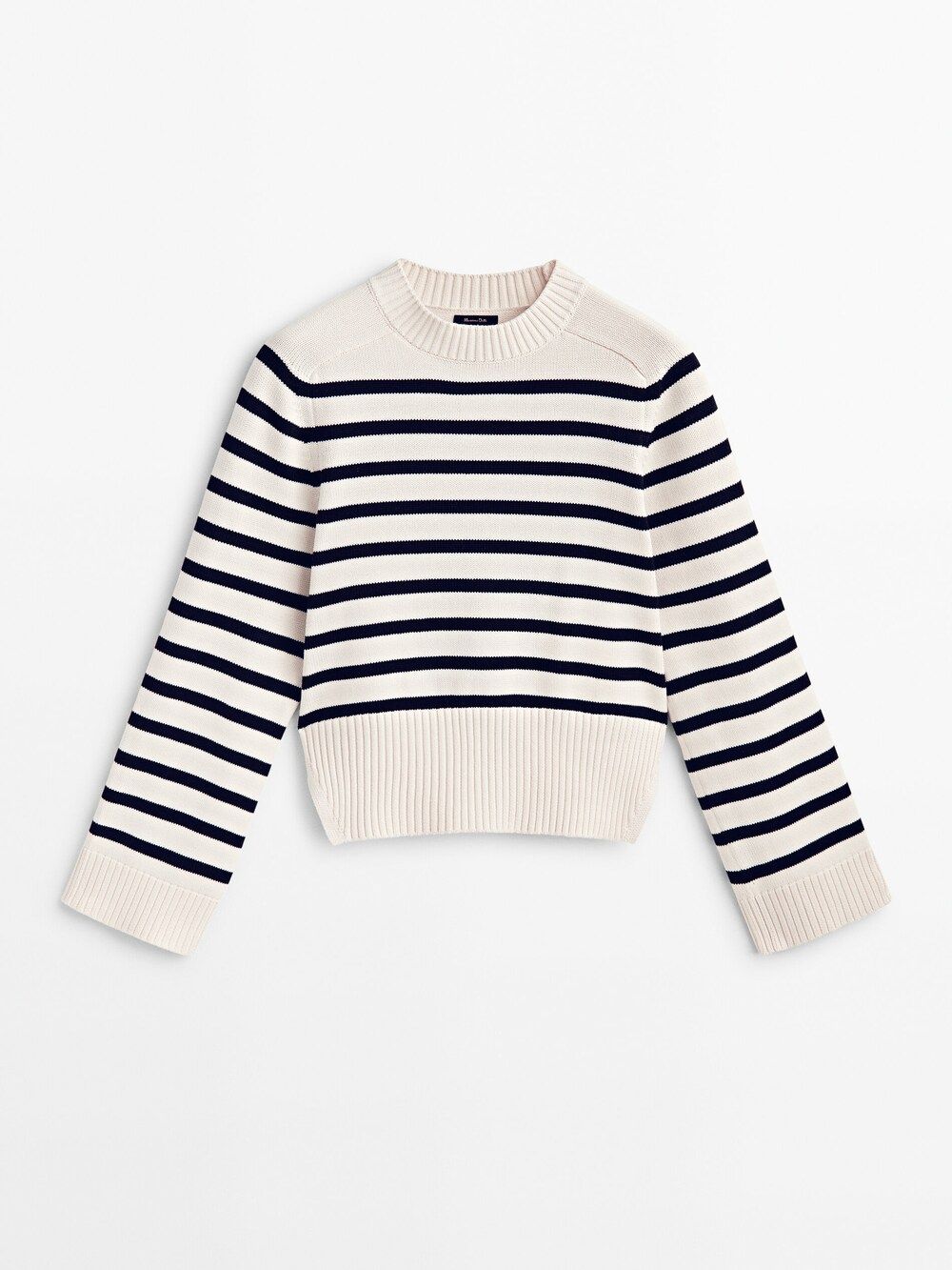 Striped knit crew neck sweater | Massimo Dutti (US)