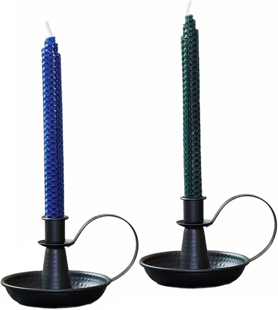 Retro Iron Taper Candle Holder，Black Candlestick Holders Candlelight Stand for Farmhouse Decor ... | Amazon (US)