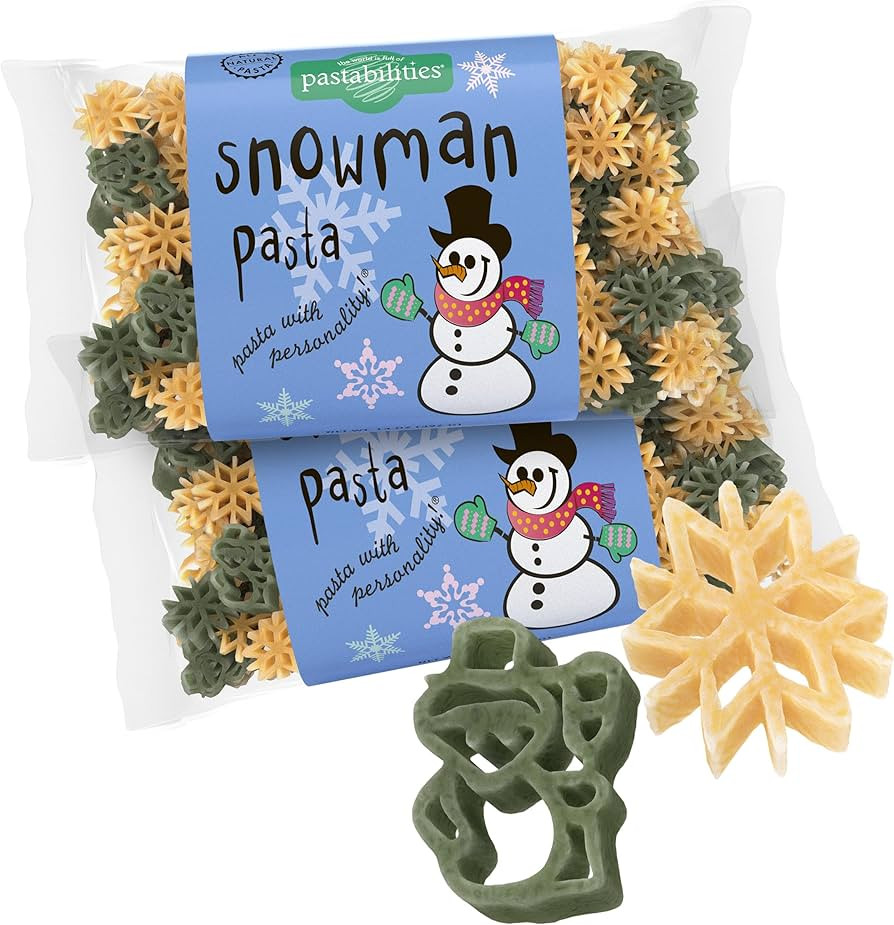 Pastabilities Fun Shaped Pasta for Kids - Christmas - Snowman and Snowflake Holiday Theme, Non-GM... | Amazon (US)