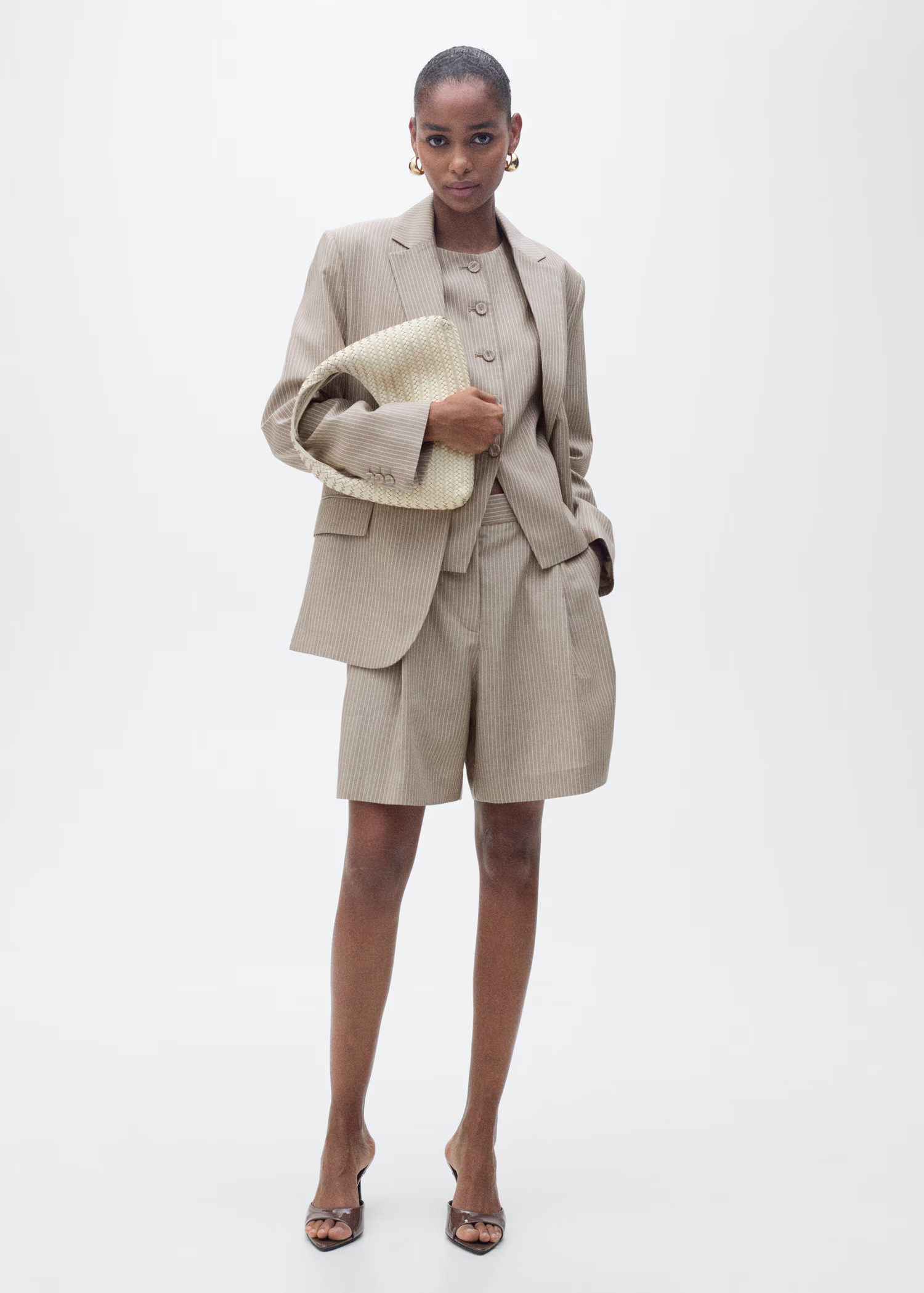 Striped suit bermuda shorts - Women | MANGO United Kingdom | MANGO (UK)