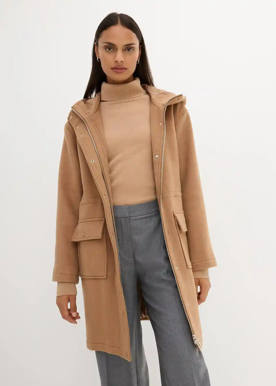 gemütlicher Parka aus hochwertigem Wollmix, mit innenliegenden Tunnelzug | Bonprix DE