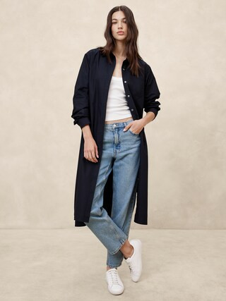 Midi Poplin Shirtdress | Banana Republic Factory