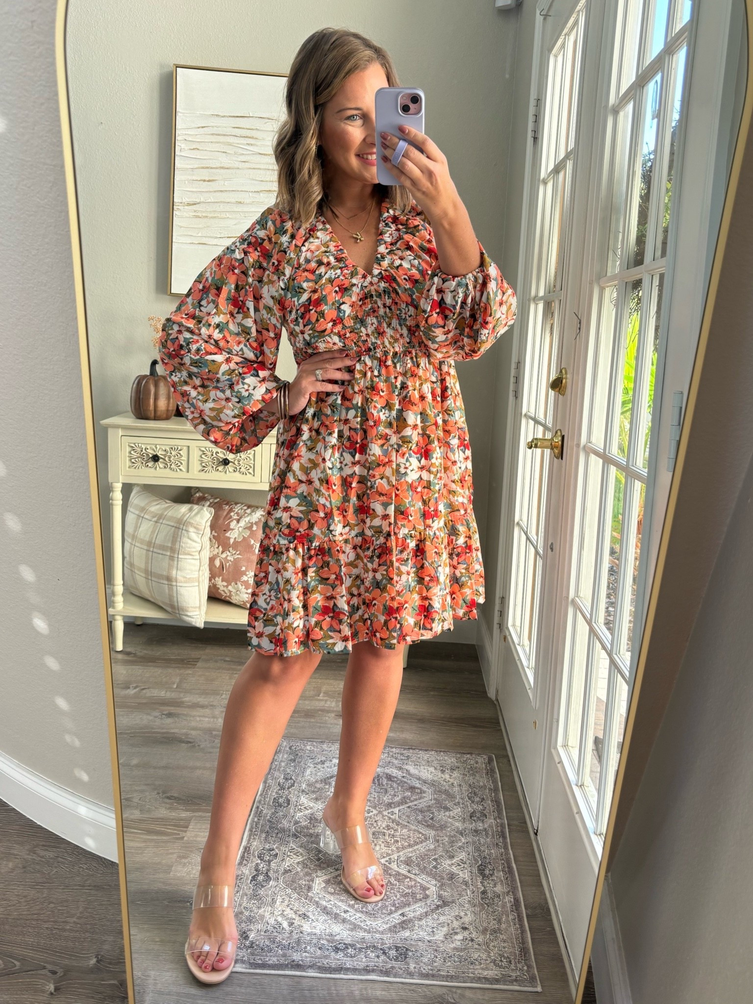 The prettiest fall floral dress, and it’s on sale!!🍂🧡 Perfect for fall family pictures, date nights, or brunch! Pair with boots as the weather gets colder!

Fall outfit, fall fashion, fall dress, Amazon