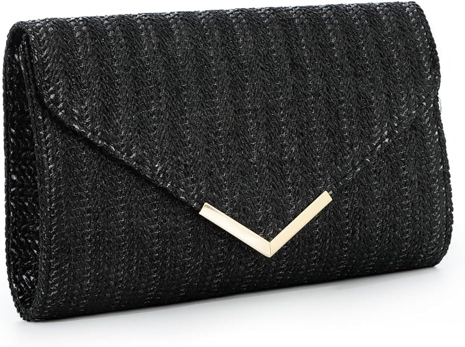 Straw Clutch Purse Raffia Rattan Summer Evening Bag Woven Beach Handbags for Women Wedding Vacati... | Amazon (US)