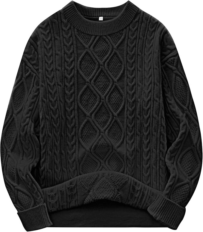 ANRABESS Women Oversized Chunky Cable Knitted Vintage Sweater 2025 Fall Winter Outfits | Amazon (US)
