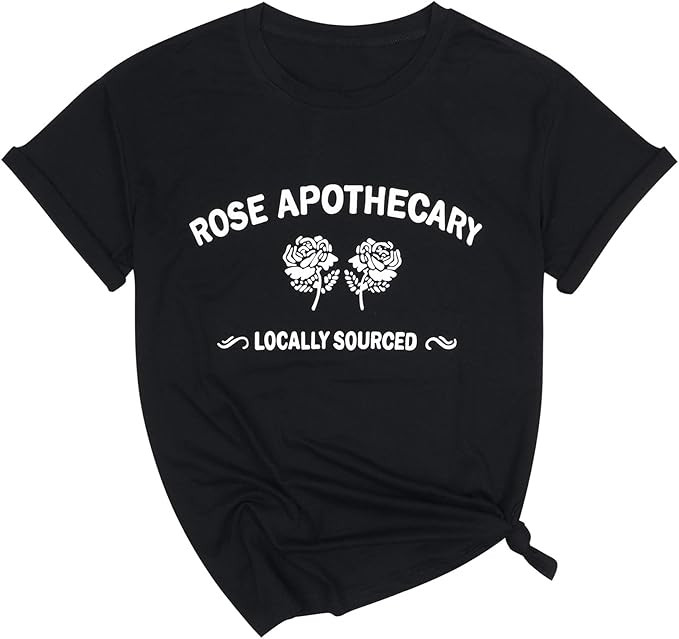 VILOVE Womens Rose Apothecary Shirts Locally Sourced Graphic Tees Summer Funny Short Sleeve Causa... | Amazon (US)
