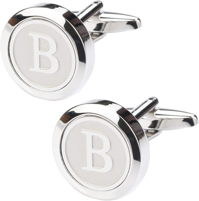 Dannyshi Mens Classic Stainless Steel Initial Cufflinks 26 Alphabet Initial Letter Cufflinks Busi... | Amazon (US)