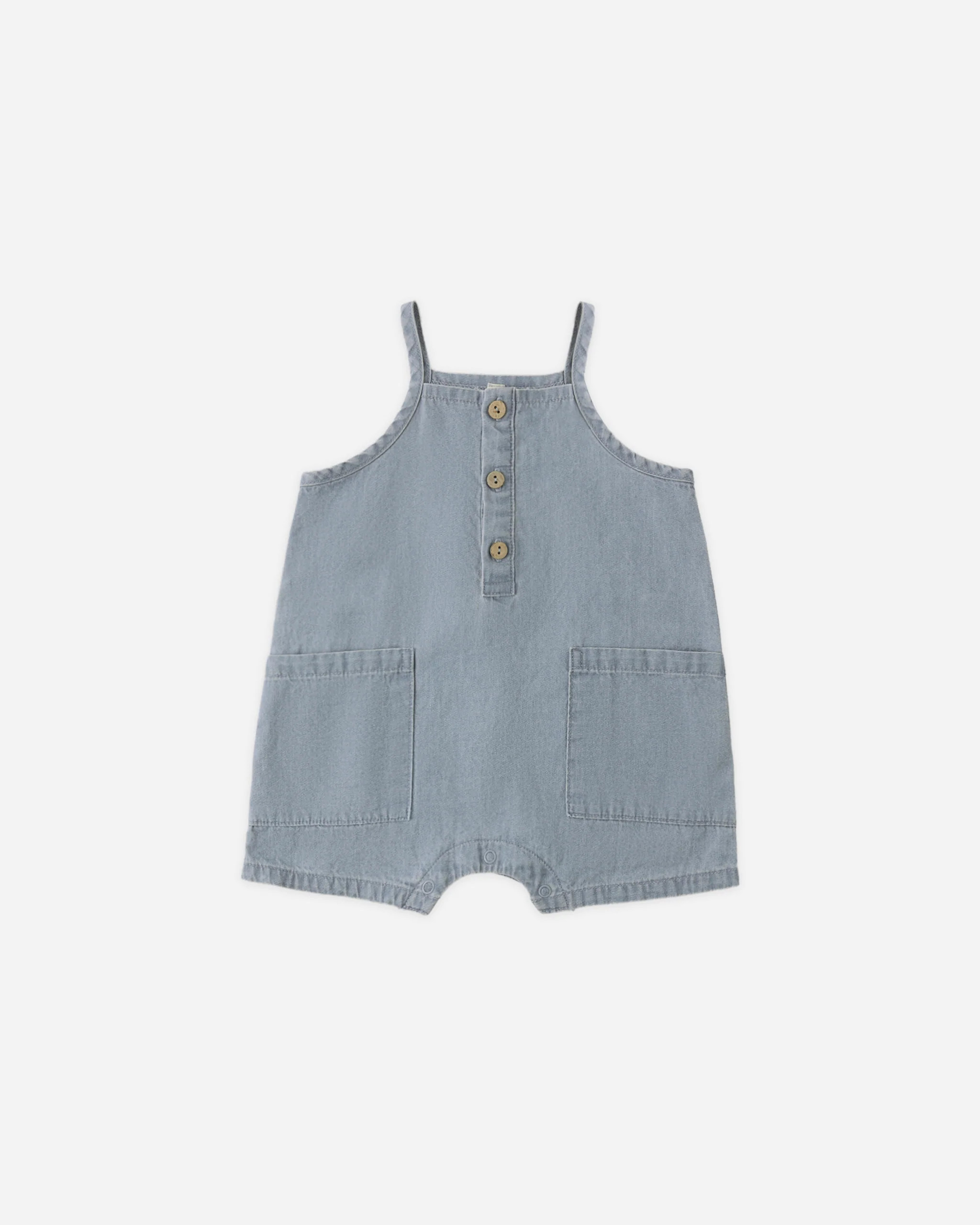 Oakley Romper Lightweight Denim | Rylee + Cru