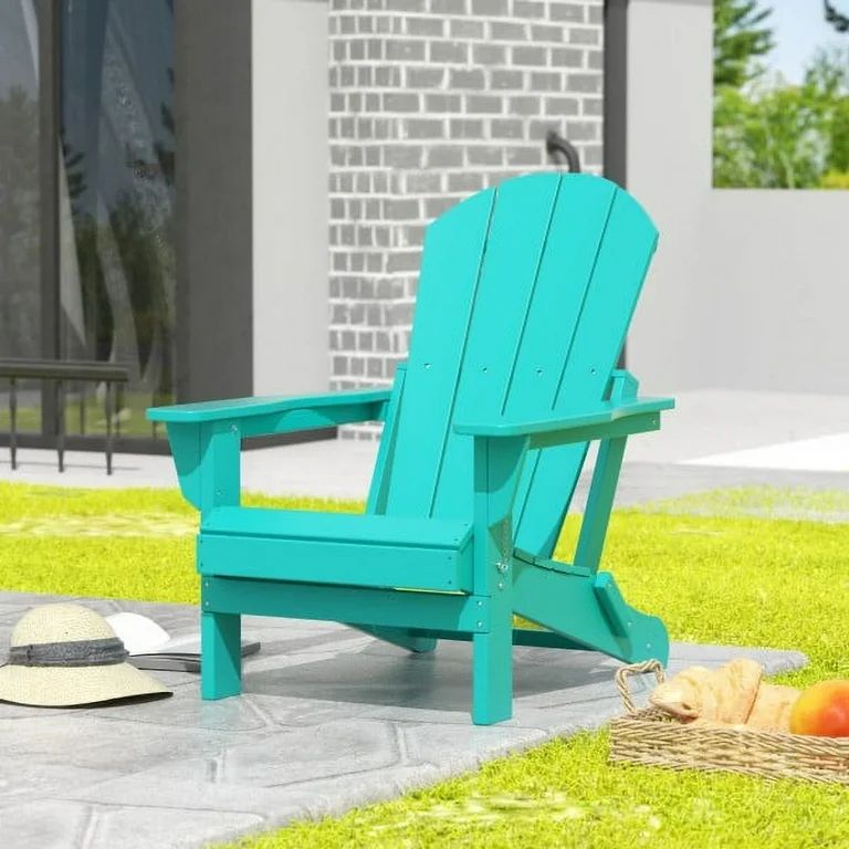 Westintrends Outdoor Folding HDPE Adirondack Chair, Patio Seat, Weather Resistant, Turquoise | Walmart (US)
