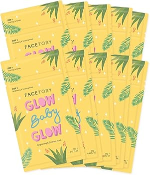 FACETORY Glow Baby Glow 2-Step Radiance Boosting Sheet Mask with Niacinamide and Cica - For Dull,... | Amazon (US)
