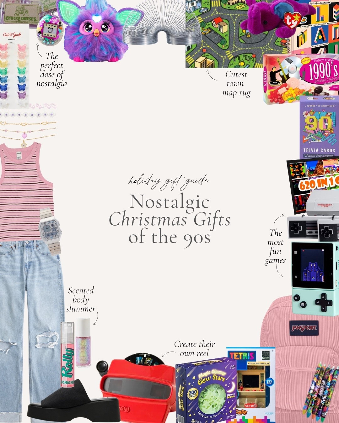 A little throwback moment with gifts that bring back all the best 90’s nostalgia. Think cozy, playful, and just the right amount of retro charm.

#LTKKids #LTKGiftGuide #LTKHoliday