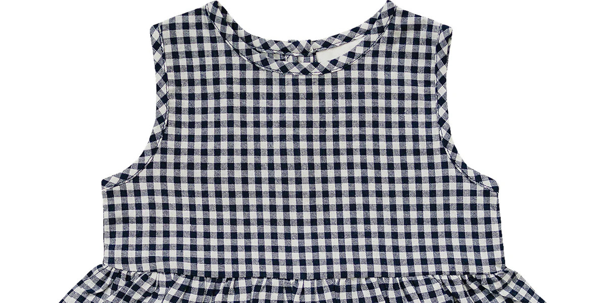 Navy Gingham Peplum Set | Mebie Baby