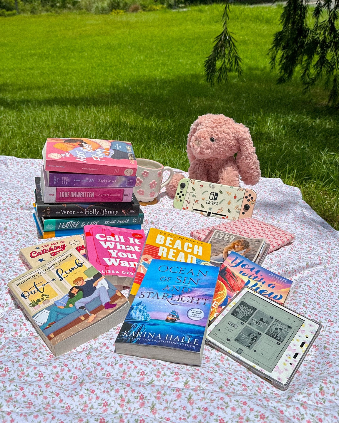 summer TBR - books to read - Laura Ashley queen sheet set - bedding - Emily henry - picnic blanket - flower blanket - book stack - Nintendo switch skin - romance 

#LTKHome #LTKFindsUnder50