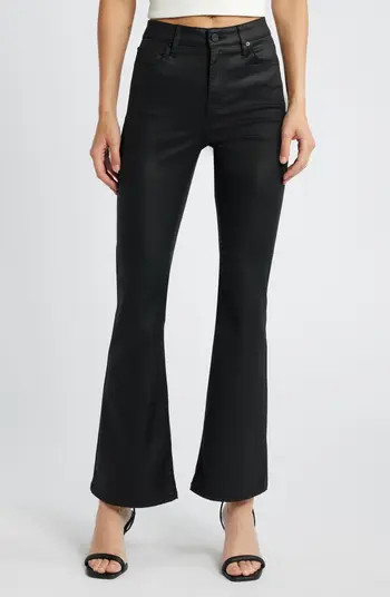 Coated High Waist Flare Jeans | Nordstrom