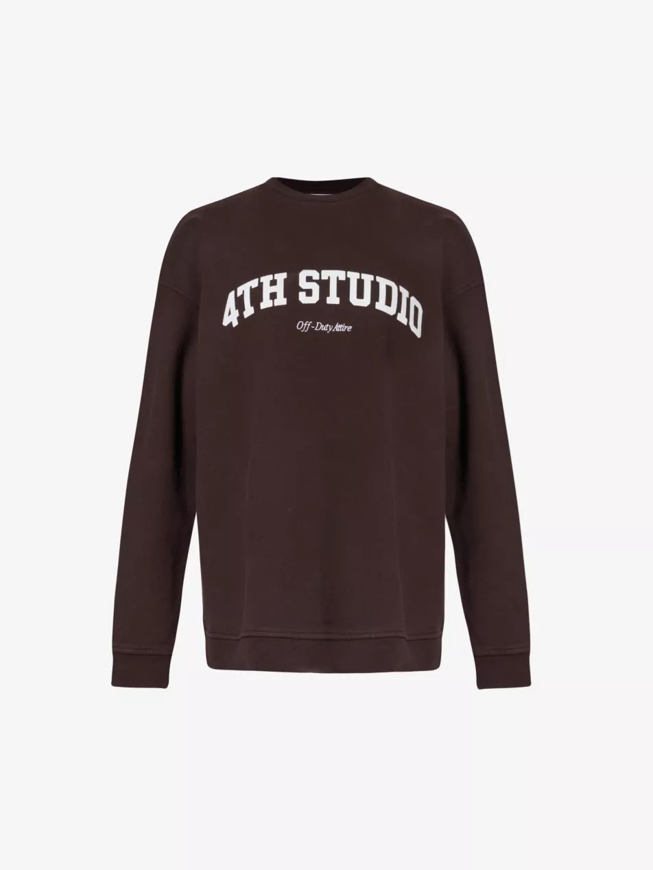 Sera logo-embroidered round-neck cotton-jersey sweatshirt | Selfridges