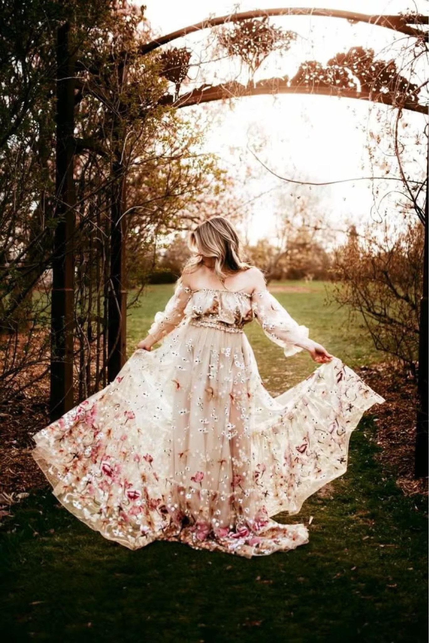 boho photoshoot dress sistersonadime on LTK Tenille A-line Square Chiffon filter_Collection:womens-baby Beautiful boho long dress Color:Myck_Blk