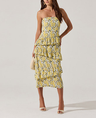 Women's Tiered Asymmetrical Ruffle Dress | Macy's