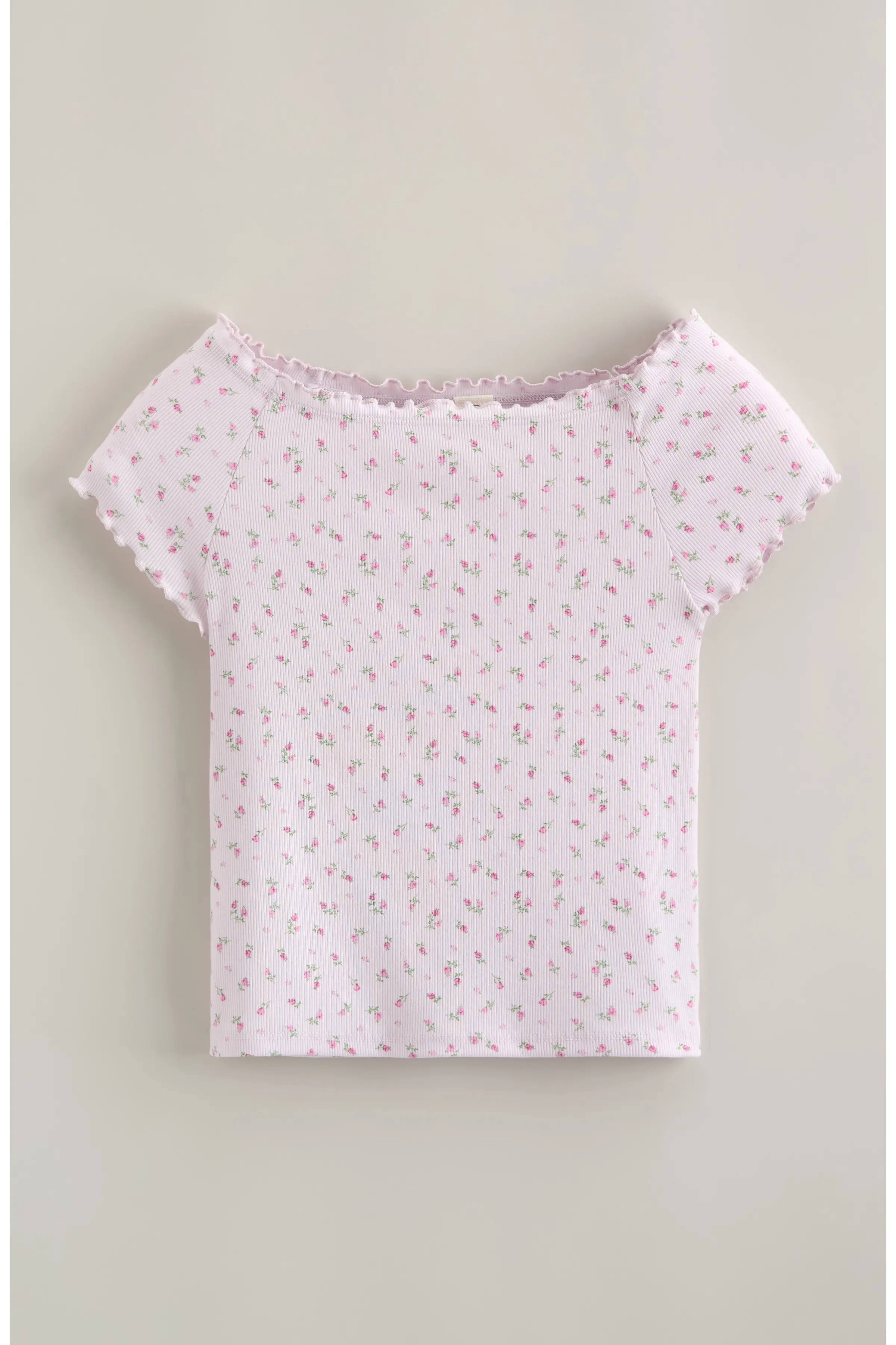 Treasure & Bond Kids' Lettuce Edge Rib T-Shirt (Women) | Nordstrom | Nordstrom