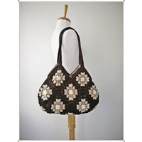 Handmade Crochet Granny Square Tote Bag Lined Retro Boho Purse | Etsy (US)