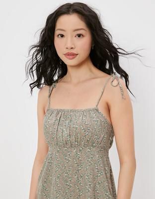 AE Ruched Square Neck Mini Dress | American Eagle Outfitters (US & CA)