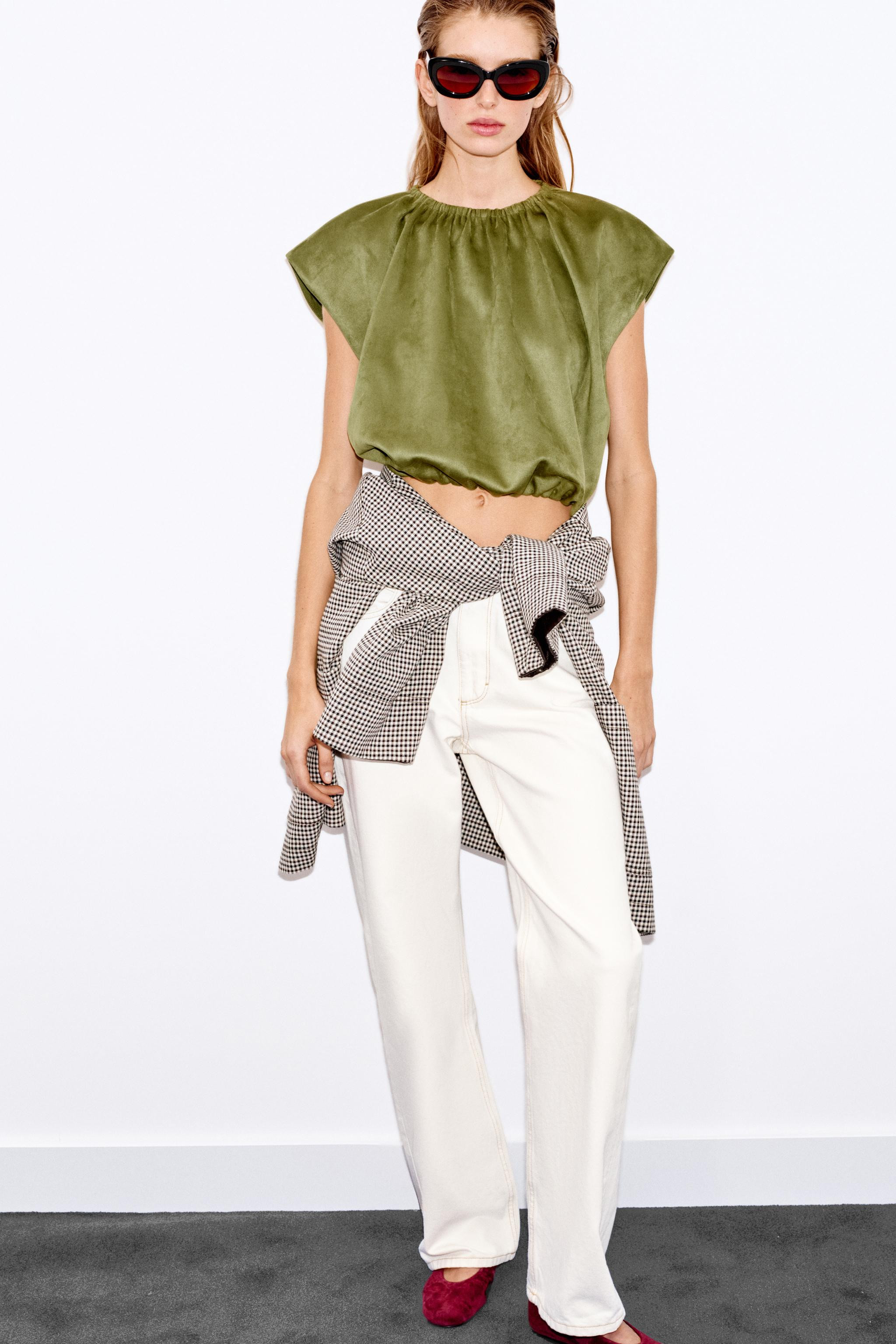 FAUX SUEDE BALLOON TOP | Zara US