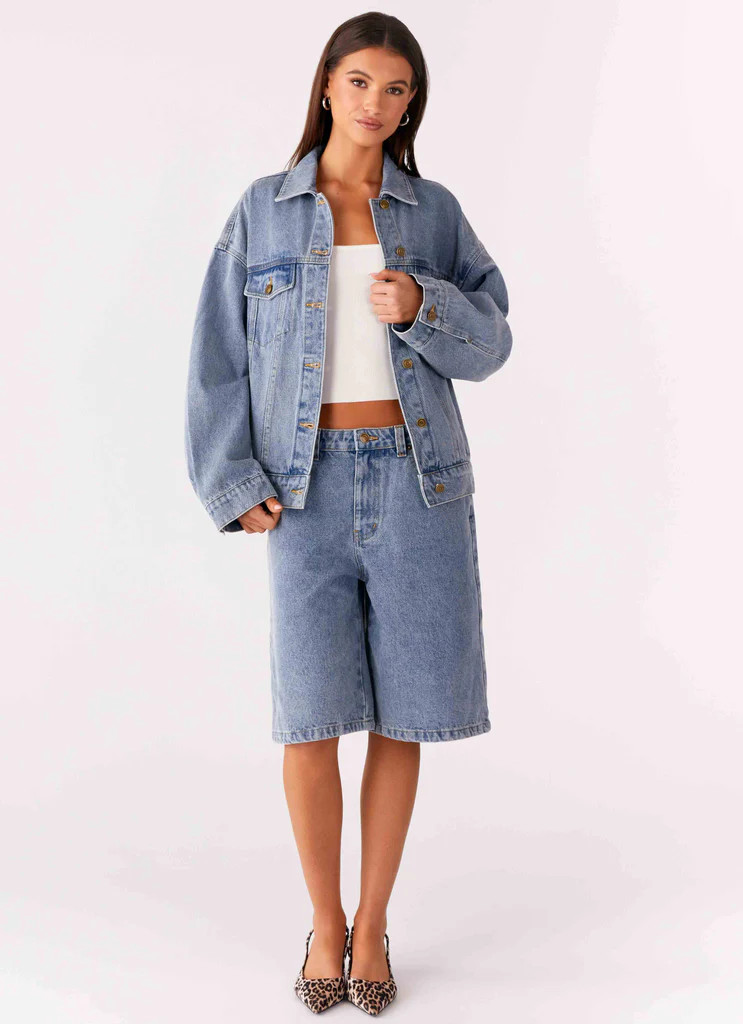 Orleans Oversized Denim Jacket - Blue | Peppermayo (Global)