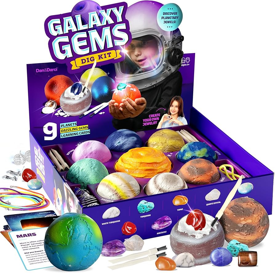 Dan&Darci Galaxy Gem Dig Kit for Kids - Gemstones Digging Science Kits for Kid Age 6-7, 6-8, 8-10... | Amazon (US)