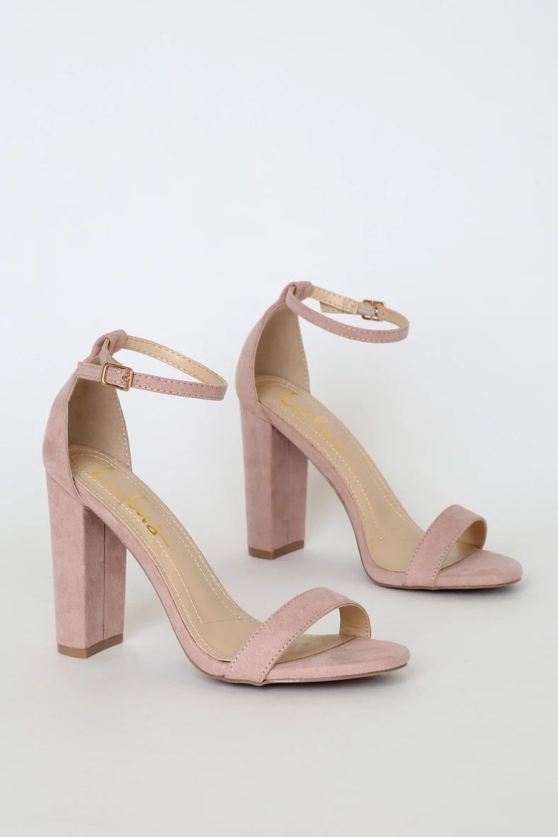 Taylor Blush Suede Ankle Strap Heels | Lulus (US)