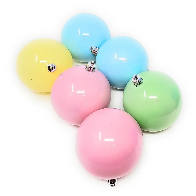 Pastel Candy Christmas 3 Ball Ornaments set of 6 - Etsy | Etsy (US)