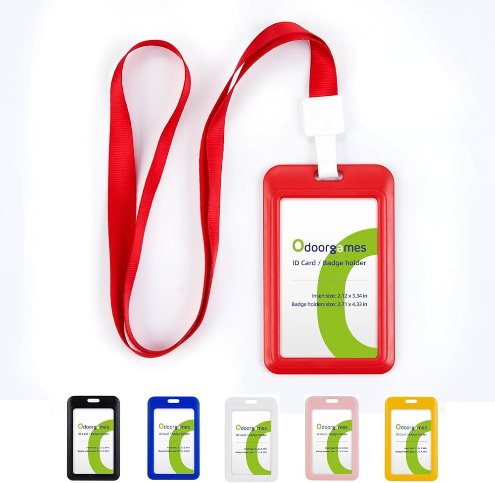 Odoorgames Id Holder with Lanyard | Heavy Duty Plastic Id Cover, Id Case with Lanyard | Id Carrie... | Amazon (US)