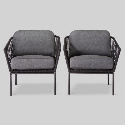 Standish 2pk Patio Club Chair Black/Gray - Project 62™ | Target