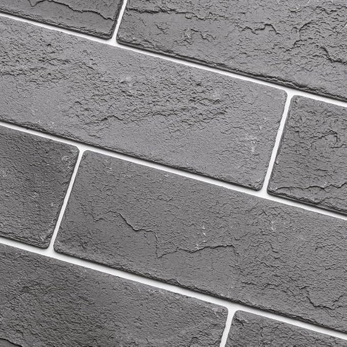 100 Vintage Grey Faux Brick Wall Tiles, 3D Thin Brick Veneers for Bedroom, Bathroom, Kitchen, Fir... | Amazon (US)
