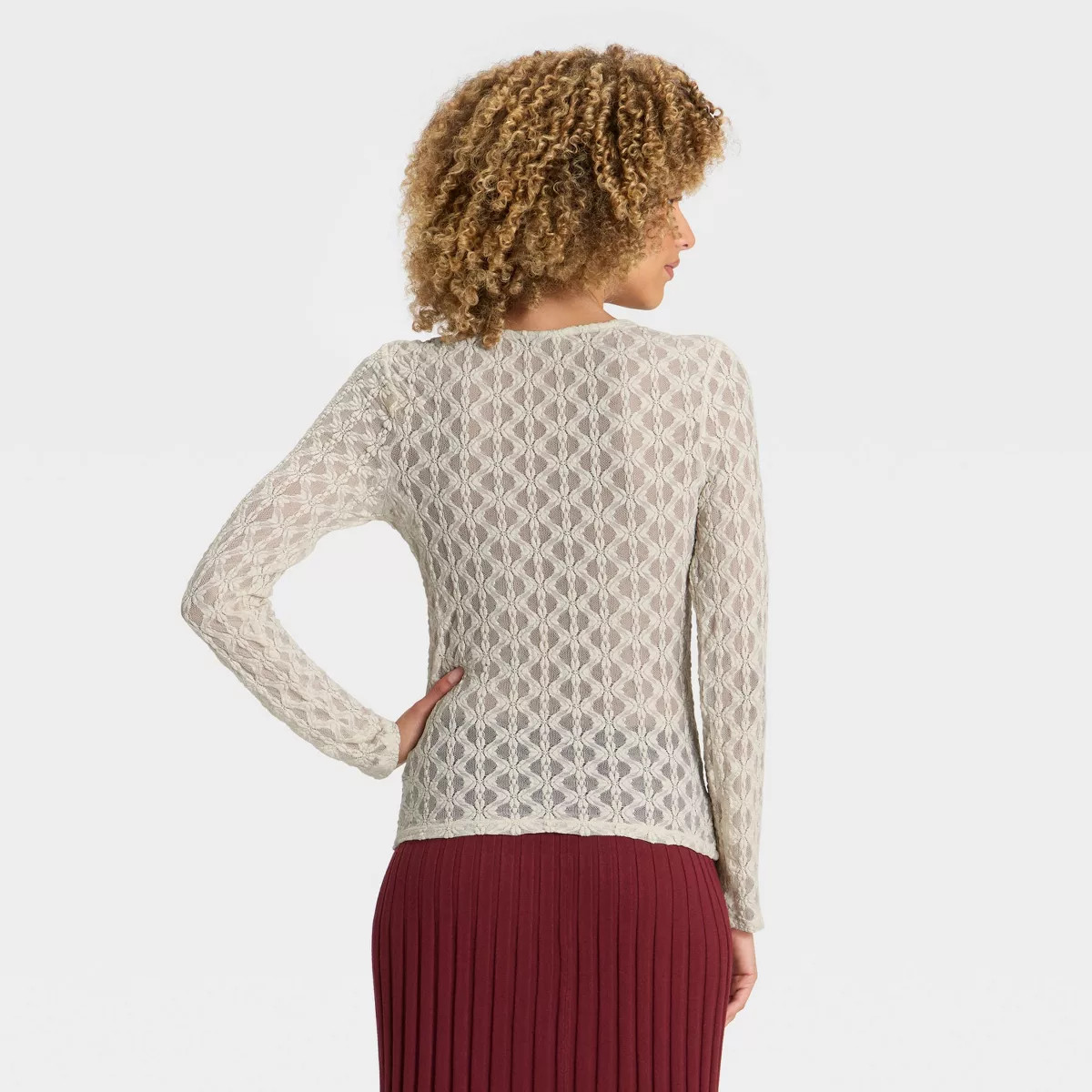 Women's Long Sleeve Lace Top - A New Day™ | Target