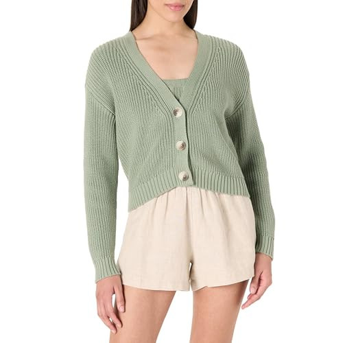 The Drop Women’s Sari Cropped Button-Front Cardigan, Iceberg Green, 3X, Plus Size | Amazon (US)