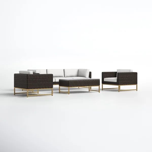 Savion 6 Piece Rattan Sofa Seating Group with Cushions | Wayfair North America