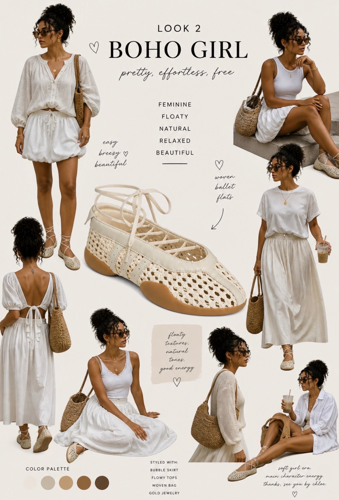 LOOK 2 🤍 BOHO GIRL

Soft, feminine, effortless style will always have a place in my wardrobe 🤍

Lately I’ve been loving the mix of floaty dresses, woven ballet flats, natural textures, oversized linen layers, and relaxed boho-inspired pieces that still feel elevated and wearable for everyday life.

This look is inspired by:
• woven ballet sneaker flats 
• soft pieces 
• flowy skirts  
• natural textures  
• lightweight knits  
• effortless neutral outfits  
• feminine everyday style  

The woven ballet flats instantly make these outfits feel relaxed, pretty, and comfortable while still giving that chic “cool girl” energy.

If you love soft girl style, effortless boho outfits, neutral fashion, relaxed feminine looks, and easy summer outfit ideas… this trend is SO good.

Linked all my favorite woven ballet sneaker flats, flowy dresses, neutral basics, and boho-inspired outfit pieces on my LTK ✨

#BohoStyle #BalletFlats #EffortlessStyle #NeutralStyle #FeminineStyle #SummerOutfits #LTKStyle #balletSneakers