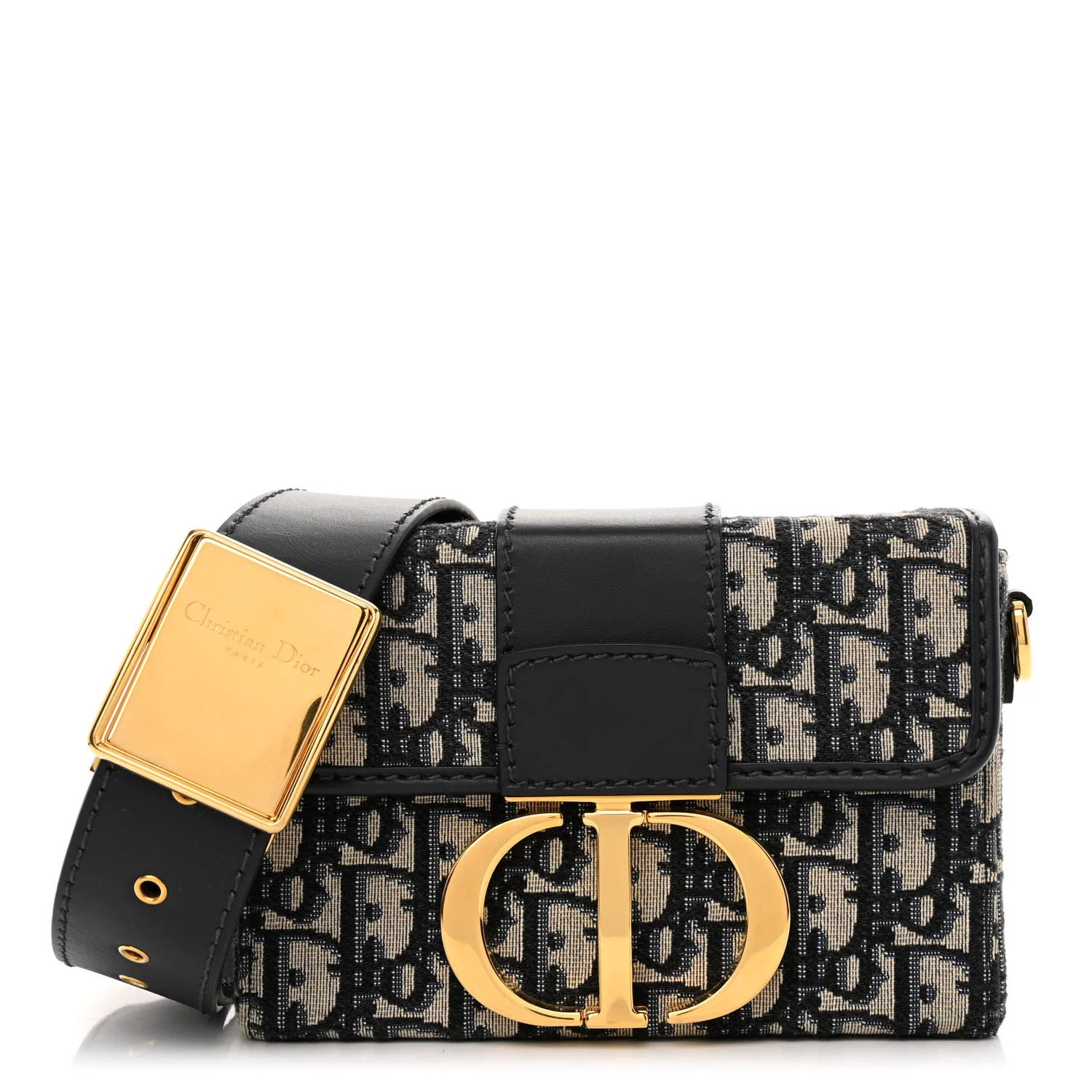 CHRISTIAN DIOR Oblique 30 Montaigne Box Bag Blue | FASHIONPHILE (US)