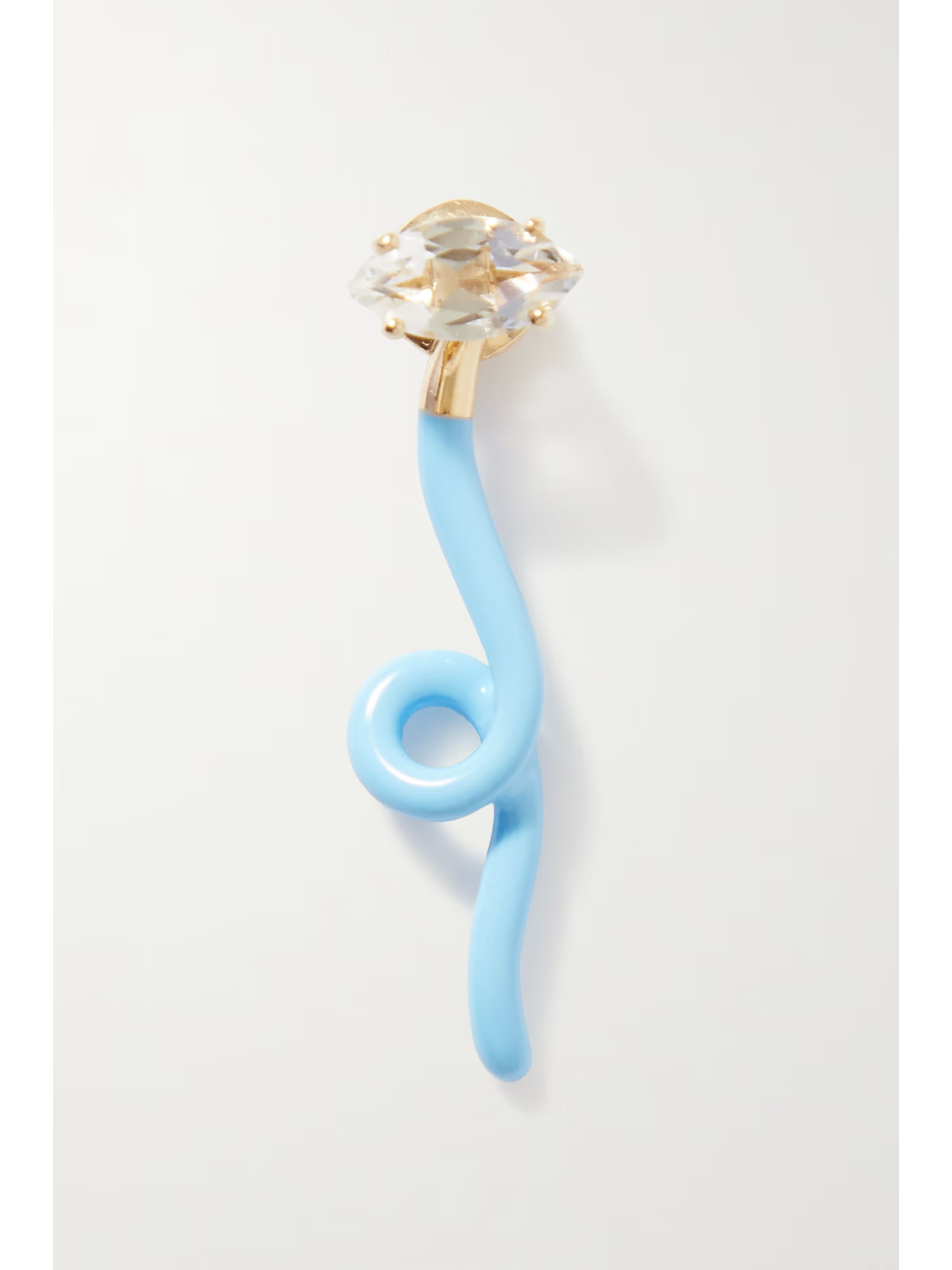 Groovy 9-karat gold, enamel and rock crystal earring | NET-A-PORTER (US)