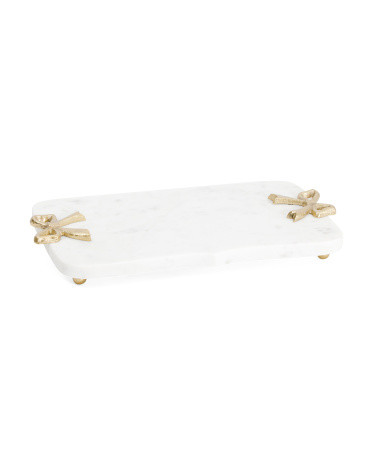 14x8 Bling Bow Marble Platter | TJ Maxx