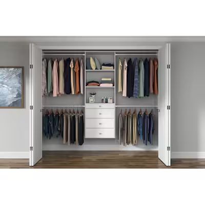 Easy Track  4-ft to 8-ft W x 7-ft H White Wood Closet Kit | Lowe's