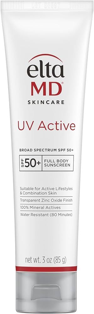 EltaMD UV Active Zinc Oxide Sunscreen, SPF 50+ Mineral Sunscreen Lotion, Formulated for Active Li... | Amazon (US)