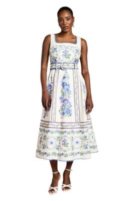 Coast Women's Print Full Skirted Cotton Midi Dress - Ivory | Macy's