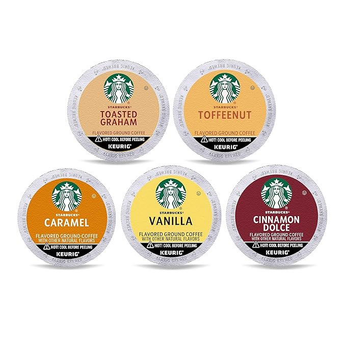 Starbucks K-Cup Coffee Pods, Naturally Flavored Coffee Variety Pack for Keurig Brewers, 100% Arab... | Amazon (US)