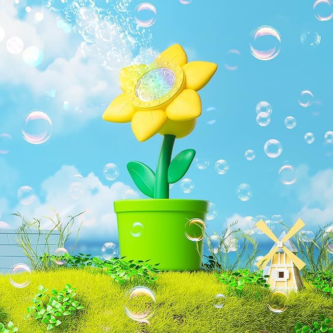 VIBIRIT Sunflower Bubble Machine for Kids,20000+Bubbles with 3 Bottles of Bubble Refill,Kids Toys... | Amazon (US)