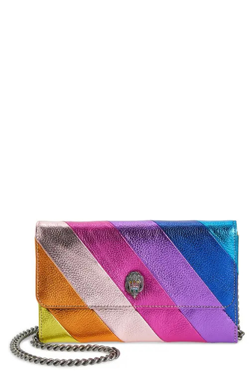 Kurt Geiger London Stripe Leather Chain Wallet in Multi/Other at Nordstrom | Nordstrom